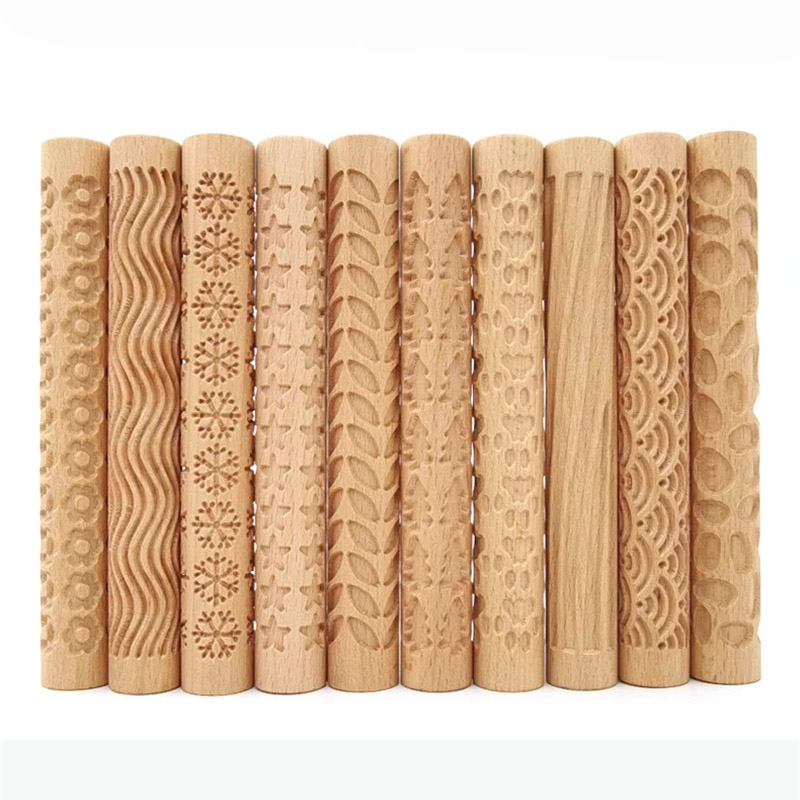 Soap Making Kit For Beginners - Rouleau à pâtisserie en bois texturé,